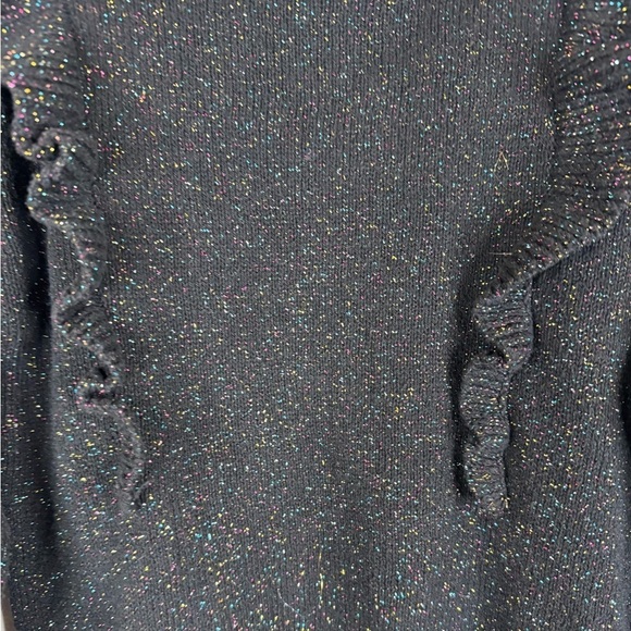 Art Class Metallic Sparkly Ruffle Long Sleeve Sweater - Picture 5 of 6